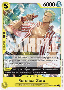 (113) One Piece TCG OP12: Legacy of the Master Single: Roronoa Zoro (OP12-113)  Uncommon