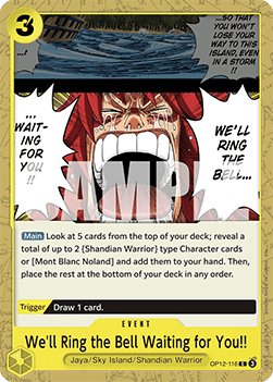 (116) One Piece TCG OP12: Legacy of the Master Single: We'll Ring the Bell Waiting for You!! (OP12-116)  Common