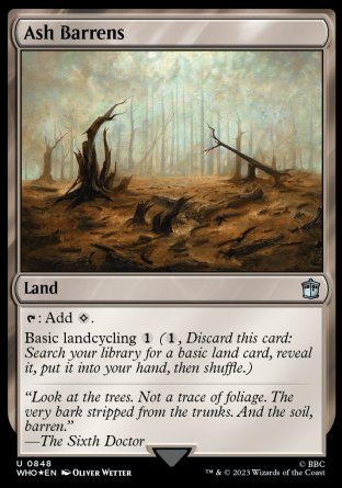 (848) Magic The Gathering Universes Beyond: Doctor Who: Extras Single: Ash Barrens  Uncommon