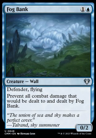 (848) Magic The Gathering Commander Masters: Extras Single: Fog Bank  Uncommon