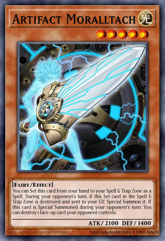 (214) YuGiOh TCG RA04: Quarter Century Stampede Single: Artifact Moralltach (V.1 - Platinum Secret Rare)  Platinum Secret Rare