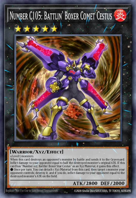 (029) YuGiOh TCG MP14: 2014 Mega-Tins Mega-Pack Single: Number C105: Battlin' Boxer Comet Cestus  Ultra Rare