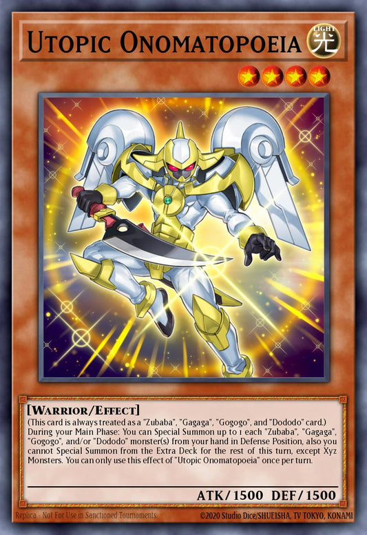 (028) YuGiOh TCG RA04: Quarter Century Stampede Single: Utopic Onomatopoeia (V.3 - Secret Rare)  Secret Rare