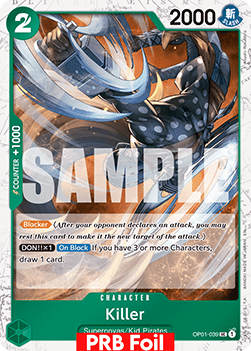 (OP01-039) One Piece TCG PRB02: The Best Vol.2 Single: Killer (OP01-039) (V.2)  Uncommon