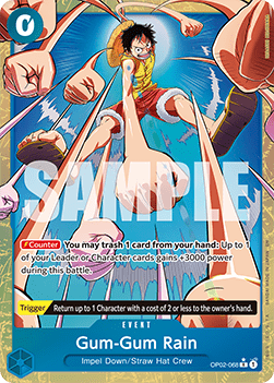 (OP02-068) One Piece TCG PRB02: The Best Vol.2 Single: Gum-Gum Rain (OP02-068) (V.2)  Alternate Art