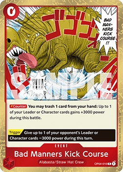 (OP04-016) One Piece TCG PRB02: The Best Vol.2 Single: Bad Manners Kick Course (OP04-016) (V.1)  Rare