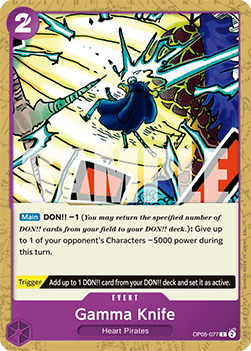 (OP05-077) One Piece TCG PRB02: The Best Vol.2 Single: Gamma Knife (OP05-077) (V.1)  Common