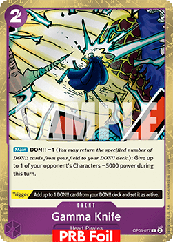(OP05-077) One Piece TCG PRB02: The Best Vol.2 Single: Gamma Knife (OP05-077) (V.2)  Common