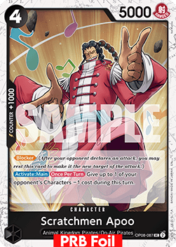 (OP08-087) One Piece TCG PRB02: The Best Vol.2 Single: Scratchmen Apoo (OP08-087) (V.2)  Uncommon