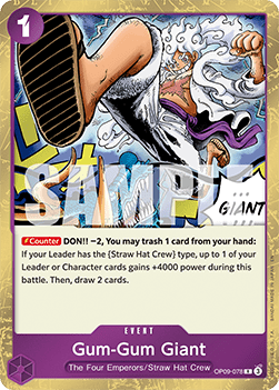 (OP09-078) One Piece TCG PRB02: The Best Vol.2 Single: Gum-Gum Giant (OP09-078) (V.1)  Rare