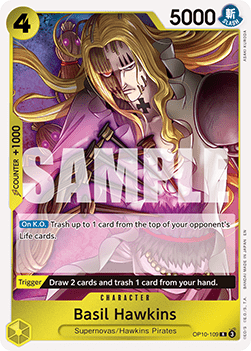 (OP10-109) One Piece TCG PRB02: The Best Vol.2 Single: Basil Hawkins (OP10-109) (V.1)  Rare