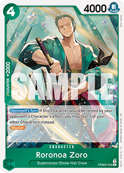 (006) One Piece TCG PRB02: The Best Vol.2 Single: Roronoa Zoro (PRB02-006) (V.1)  Rare