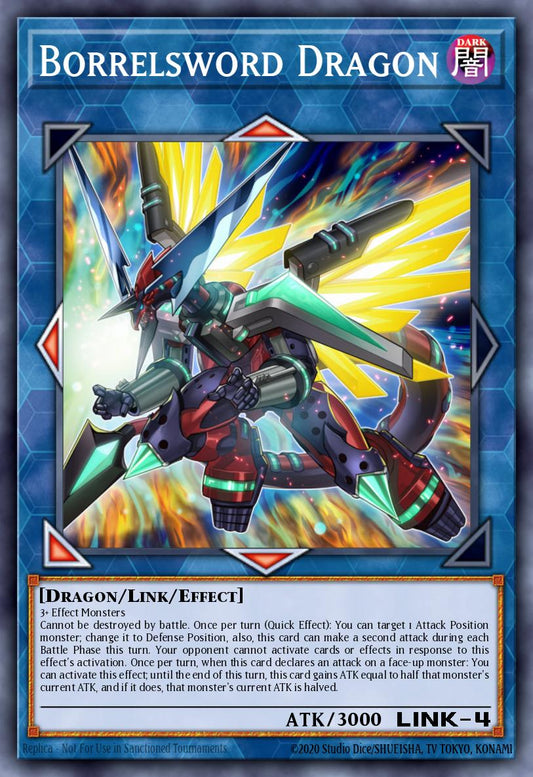 (097) YuGiOh TCG MP19: 2019 Gold Sarcophagus Tin Mega Pack Single: Borrelsword Dragon  Ultra Rare