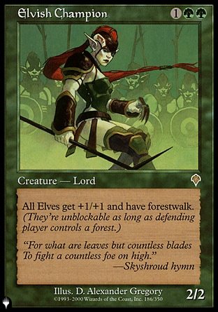 (186) Magic The Gathering The List Single: Elvish Champion  Rare