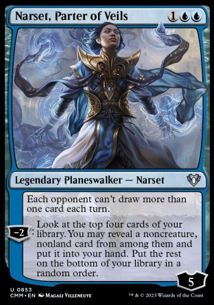 (853) Magic The Gathering Commander Masters: Extras Single: Narset, Parter of Veils Holo Uncommon