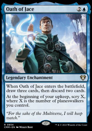 (854) Magic The Gathering Commander Masters: Extras Single: Oath of Jace  Rare