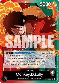 (001) One Piece TCG OP13: Carrying on his Will Single: Monkey.D.Luffy (OP13-001) (V.1)  Leader