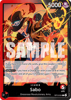 (004) One Piece TCG OP13: Carrying on his Will Single: Sabo (OP13-004) (V.1)  Leader
