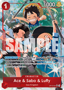 (007) One Piece TCG OP13: Carrying on his Will Single: Ace & Sabo & Luffy (OP13-007) (V.2)  Alternate Art