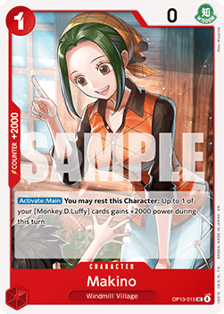 (015) One Piece TCG OP13: Carrying on his Will Single: Makino (OP13-015)  Uncommon