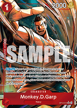 (016) One Piece TCG OP13: Carrying on his Will Single: Monkey.D.Garp (OP13-016) (V.2)  Alternate Art
