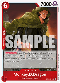 (017) One Piece TCG OP13: Carrying on his Will Single: Monkey.D.Dragon (OP13-017)  Rare