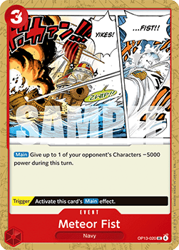 (020) One Piece TCG OP13: Carrying on his Will Single: Meteor Fist (OP13-020)  Uncommon