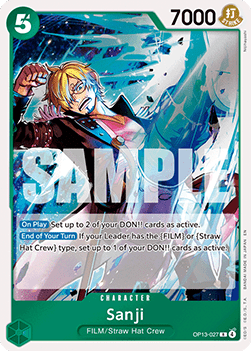 (027) One Piece TCG OP13: Carrying on his Will Single: Sanji (OP13-027) (V.1)  Rare