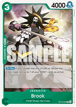 (034) One Piece TCG OP13: Carrying on his Will Single: Brook (OP13-034)  Common