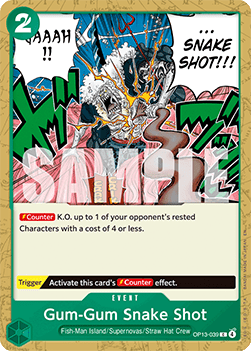 (039) One Piece TCG OP13: Carrying on his Will Single: Gum-Gum Snake Shot (OP13-039)  Common