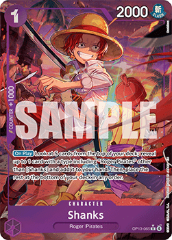 (065) One Piece TCG OP13: Carrying on his Will Single: Shanks (OP13-065) (V.2)  Alternate Art