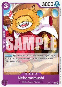 (071) One Piece TCG OP13: Carrying on his Will Single: Nekomamushi (OP13-071)  Uncommon