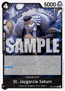 (083) One Piece TCG OP13: Carrying on his Will Single: St. Jaygarcia Saturn (OP13-083) (V.1)  Rare