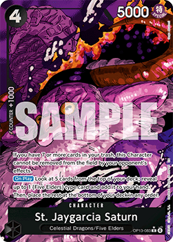(083) One Piece TCG OP13: Carrying on his Will Single: St. Jaygarcia Saturn (OP13-083) (V.2)  Alternate Art