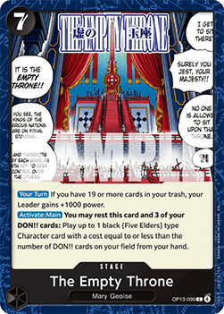 (099) One Piece TCG OP13: Carrying on his Will Single: The Empty Throne (OP13-099)  Common