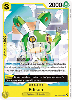(102) One Piece TCG OP13: Carrying on his Will Single: Edison (OP13-102)  Uncommon