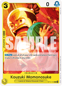 (105) One Piece TCG OP13: Carrying on his Will Single: Kouzuki Momonosuke (OP13-105)  Common