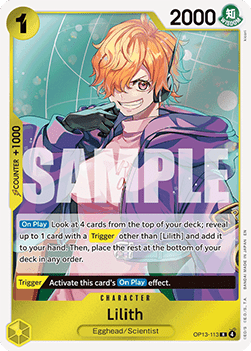 (113) One Piece TCG OP13: Carrying on his Will Single: Lilith (OP13-113) (V.1)  Rare