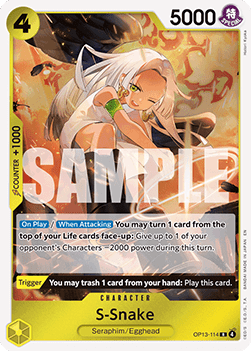 (114) One Piece TCG OP13: Carrying on his Will Single: S-Snake (OP13-114) (V.1)  Rare