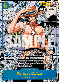 (119) One Piece TCG OP13: Carrying on his Will Single: Portgas.D.Ace (OP13-119) (V.5)  Manga Rare