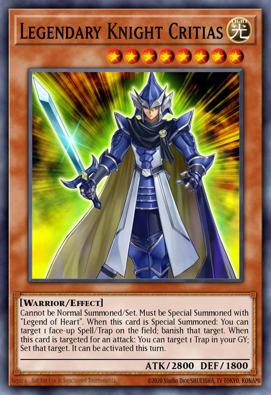 (002) YuGiOh TCG DLCS: Dragons of Legend: The Complete Series Single: Legendary Knight Critias (V.2 - Ultra Rare)  Ultra Rare