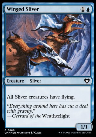 (860) Magic The Gathering Commander Masters: Extras Single: Winged Sliver  Common