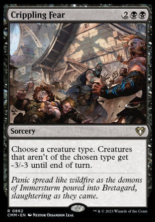 (862) Magic The Gathering Commander Masters: Extras Single: Crippling Fear  Rare