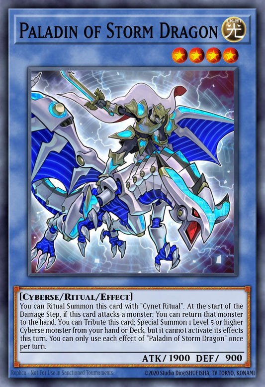 (096) YuGiOh TCG MP19: 2019 Gold Sarcophagus Tin Mega Pack Single: Paladin of Storm Dragon  Common