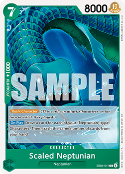 (EB04-011) One Piece TCG The Azure Sea's Seven Single: Scaled Neptunian (EB04-011)  Common