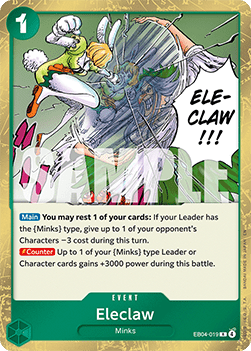 (EB04-019) One Piece TCG The Azure Sea's Seven Single: Eleclaw (EB04-019)  Rare