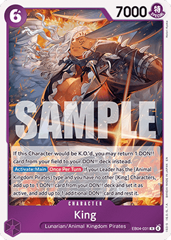 (EB04-031) One Piece TCG The Azure Sea's Seven Single: King (EB04-031) (V.1)  Rare