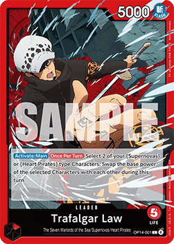 (001) One Piece TCG The Azure Sea's Seven Single: Trafalgar Law (OP14-001) (V.1)  Leader