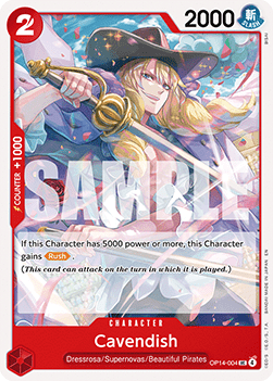 (004) One Piece TCG The Azure Sea's Seven Single: Cavendish (OP14-004)  Uncommon