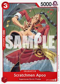 (008) One Piece TCG The Azure Sea's Seven Single: Scratchmen Apoo (OP14-008)  Common